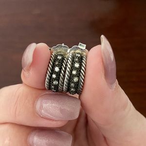 David Yurman midnight melange huggies